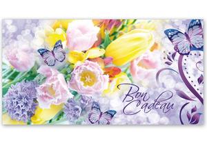 bon cadeau à plier bons cadeaux pliables multicolore cartes cadeaux coupons BL231F pour entreprises fleur fleurs fleuriste