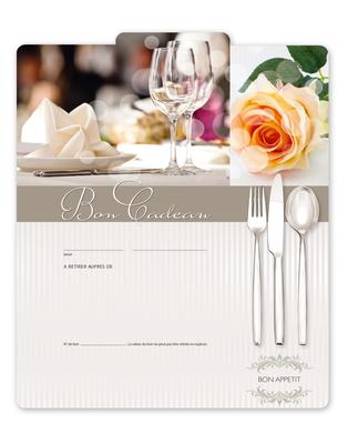 Bon-cadeau MC / restaurant gastronomie bistro: Face intérieure ouverte