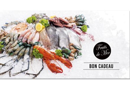 bon cadeau à plier bons cadeaux pliables multicolore cartes cadeaux coupons FK201F poisson poissonnerie fruits de mer