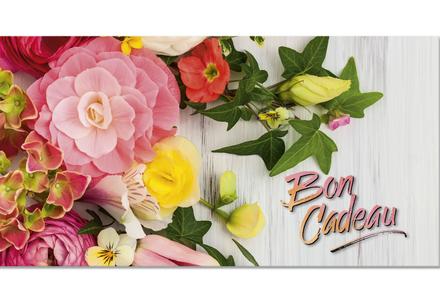 bon cadeau à plier bons cadeaux pliables multicolore cartes cadeaux coupons BL251F pour entreprises fleur fleurs fleuriste