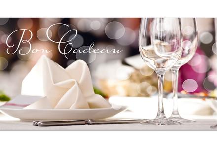 Bon-cadeau MC / restaurant gastronomie bistro: Face extérieure fermée bon cadeau à plier Chèque-cadeau gastronomie gastronomique bistro restaurant